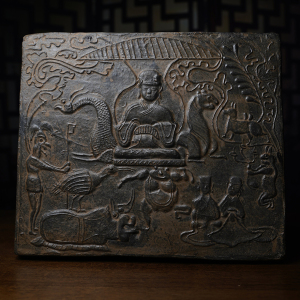 习拓《西王母》画像砖古代民俗老物件古董摆件瓦当拓片纯手工仿古