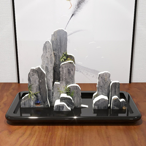 大理石假山盆景盆