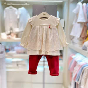 打折ettoi小飞马韩国专柜代购20冬1女童时尚简约淑女两件套装3043