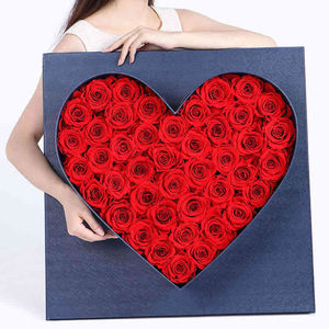 奢宠心型永生花礼盒进口红色永生玫瑰奢华定制送女友爱人高端礼物