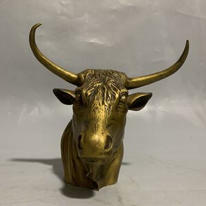 黄铜纯铜牛头牛肉汤馆墙壁装饰品挂件国风生肖铜牛首招财开运摆件