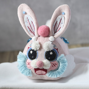 花寄 兔子手工刺绣diy材料包自绣缝制立体布艺玩偶摆件兔新年礼物