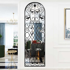 美式入户铁艺隔断屏风客厅窗花镂空客厅办公室玄关拱形雕花