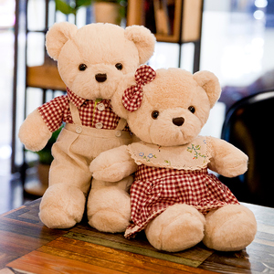泰迪熊公仔情侣一对压床布娃娃毛绒玩具抱抱熊结婚礼物玩偶抱枕女