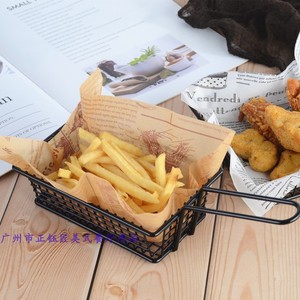创意小吃篮薯条篮西餐厅鸡翅炸鸡面包筐酒吧油炸食品装的盘子容器