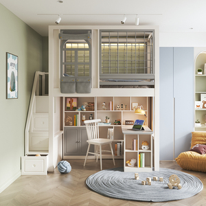 上下床双层床带衣柜