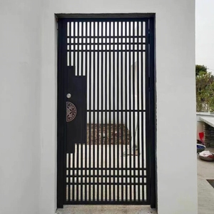 不锈钢铝合金户外单开简约铁艺大门现代别墅门庭院门乡村大院双开