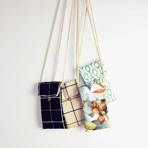 手工缝制布艺手机袋手机包套挂脖斜跨布袋适用于小米华为p30苹果