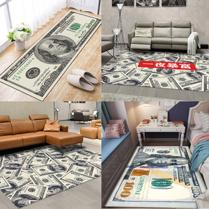 潮牌创意个性美元美金英镑复古地毯美式简约沙发轻奢卧室嘻哈地垫