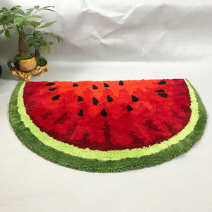 ins可爱卡通水果西瓜半圆形地毯时尚休闲楼梯门口脚垫嘻哈地垫潮