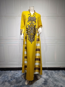 马来西亚民族印度服装复古阿拉伯重工刺绣女长袍kaftan MM dress