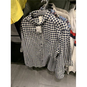 hm男装正品国内代购10月新品长袖小格子休闲衬衫0899817吊牌159