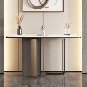 意式极简玄关桌岩板玄关柜轻奢装饰现代简约门厅端景台入户玄关台