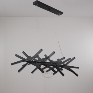 无极调光北欧现代餐厅客厅书房会所别墅工程样板房可调节鱼骨吊灯