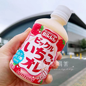 日本进口suntory三得利bikkle草莓味乳酸菌饮料儿童饮品280ml