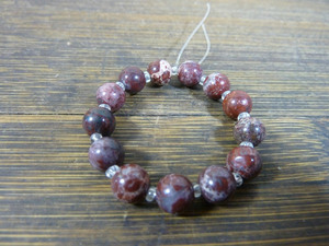 2761号 新疆伊吾天宝石手链 花金刚石手串 陨石 花伊丁石 12.5cm