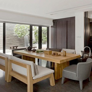 北欧客厅家用功夫泡茶桌简约实木沙发椅茶座茶台原木喝茶桌椅组合