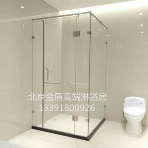 T字形淋浴房北京定做推拉门钢化玻璃一字形L型异形浴室卫生间隔断