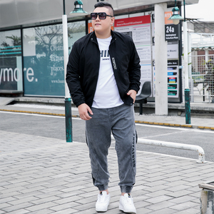 胖子休闲套装男胖胖哥星球潮胖人加肥加大码运动服肥仔穿搭外套8x