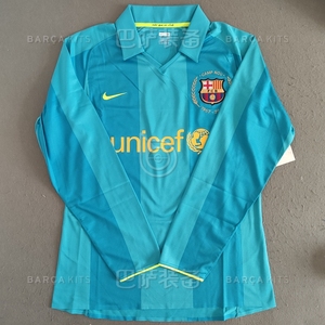 巴塞罗那巴萨 0708 客场 长袖 更衣室落场版球衣 m码 全新带吊牌