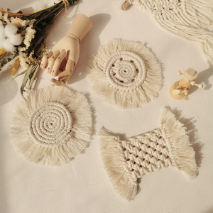 手工棉线茶杯垫隔热垫家居桌面摆设拍摄装饰摆件餐垫花瓶杯子垫子