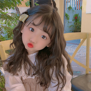 儿童假发女孩卷发羊毛卷可爱宝宝拍照表演搞怪淑女自然长发全头套