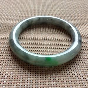 晴儿翡翠57圈口细糯种乌鸡圆条翡翠玉手镯缅甸老坑天然a货220510