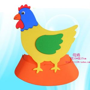 母鸡头饰公鸡头套儿童表演道具帽子老鹰成人面具幼儿园万圣节