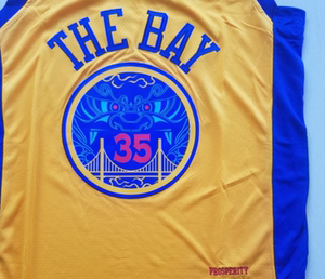 新赛季勇士版城市中国风库里杜兰特汤普森黄色龙袍图腾球衣篮球服