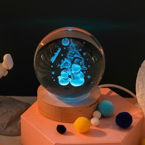 抖音同款网红水晶球摆件发光小夜灯主播直播间装饰儿童玩具礼物