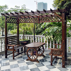 防腐木葡萄架爬藤花架室外庭院组装凉亭阳台户外花园布置实木架子