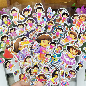 儿童卡通动漫贴画爱探险的朵拉dora贴纸3d立体泡泡贴女孩公主玩具