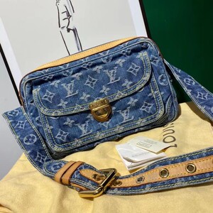 【现货】lv vintage 蓝色单宁牛仔腰包单肩包 黑猫中古