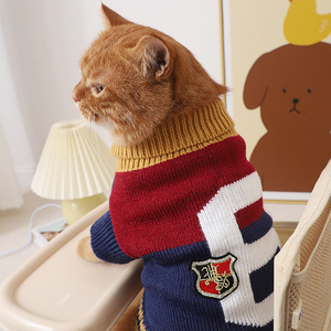猫咪过冬衣服公猫帅气美短橘猫金吉拉奶猫小猫秋冬季两脚英伦毛衣