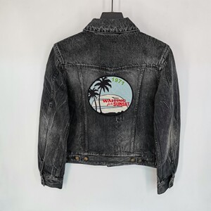 5折saint laurent 圣罗兰 slp 男士椰树黑色牛仔衣夹克