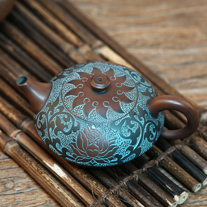 向今向古广西钦州坭兴陶茶壶纯手工制作飞碟壶200ml仿古手工