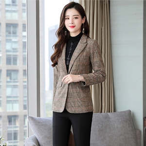 2022年新款柔情女人春装慕之淇春季女装专柜正品简洁格子款小西装