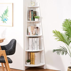 转角书架落地置物架墙角书架多层花架梯形三角架简约现代收纳架