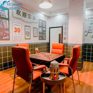 麻将馆墙纸绿色格子棋牌室背景港式茶餐厅壁纸街景香港港风拍照