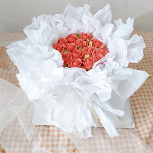 网红雪梨纸花束生日蛋糕装饰外围白色柔软包装纸烘焙甜品用纸