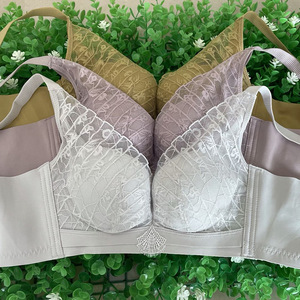 维c纤维小胸聚拢无钢圈文胸上托调整内衣女中厚ab杯4排扣佛山盐步