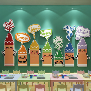 幼儿园环创主题墙画室布置美术教室墙面创意环境材料成品文化墙贴