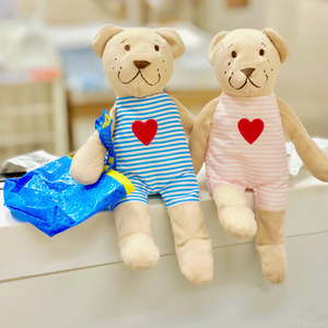 宜家代购国内费布勒比约毛绒玩具玩偶布娃娃礼物女抱抱熊粉色蓝色