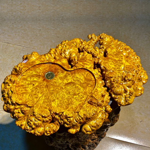 黄金樟木天然实木茶盘家用整块小原木茶盘简约移动根雕茶台hq6177