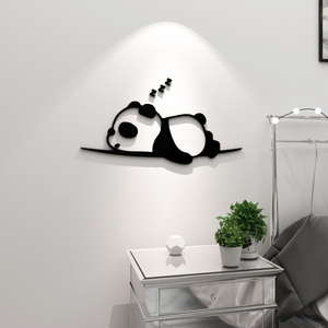 卡通小熊猫创意贴纸3d立体墙贴布置客厅卧室床头背景墙面装饰品