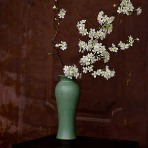 梅瓶中式鲜花花器水培大口径花瓶复古陶瓷仿真手工花水养大号干花