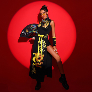 国潮女团中国风表演旗袍新款ds演出服装酒吧gogo大气开场舞舞蹈服