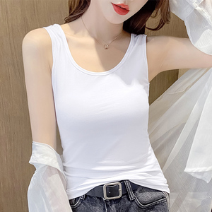 白色背心女夏外穿运动风无袖内搭纯棉紧身美背吊带大码休闲ins潮