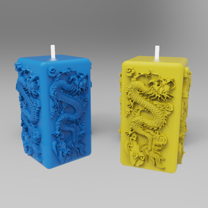 原创硅胶模具龙形花纹中式方形蜡烛模具爱字香薰蜡烛定制石膏水泥