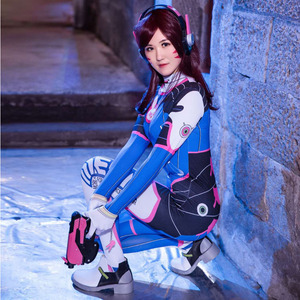 dva宋哈娜连体服装紧身衣耳机模型粉枪守望者cosplay武器道具周边